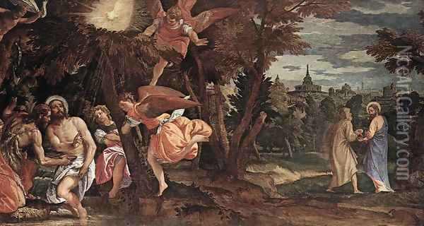 Baptism and Temptation of Christ Oil Painting - Paolo Veronese (Caliari)