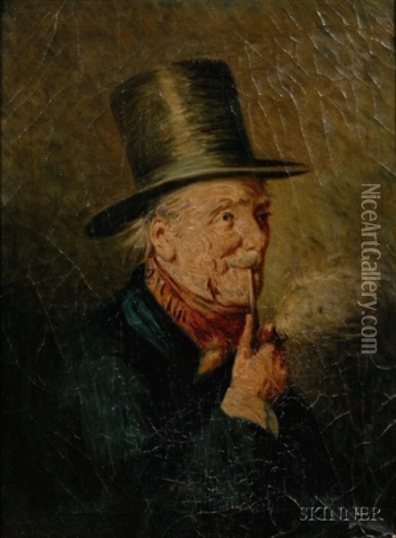 A Quiet Smoke Oil Painting - William Thomas Smedley