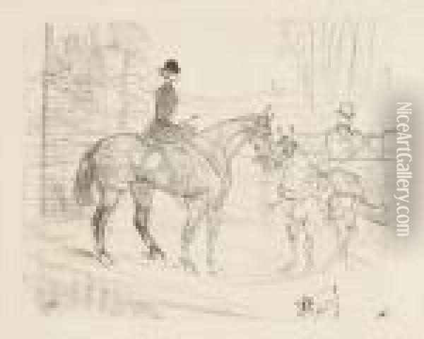 Amazone Et Tonneau Oil Painting - Henri De Toulouse-Lautrec