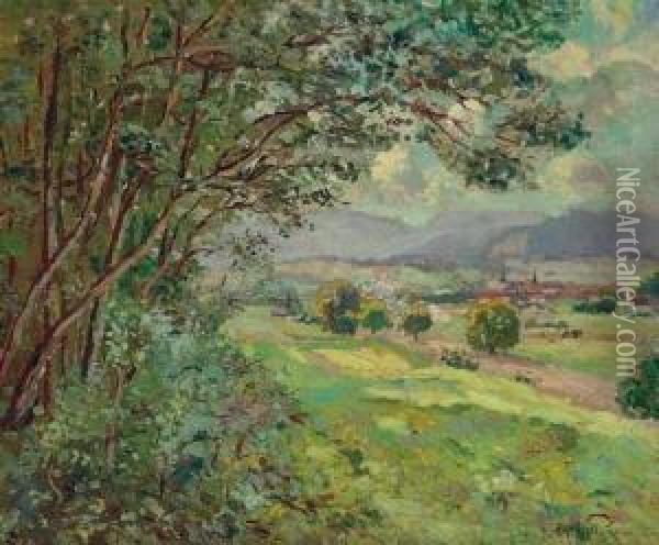 Paysage Oil Painting - Emmanuel Victor Auguste Marie De La Villeon