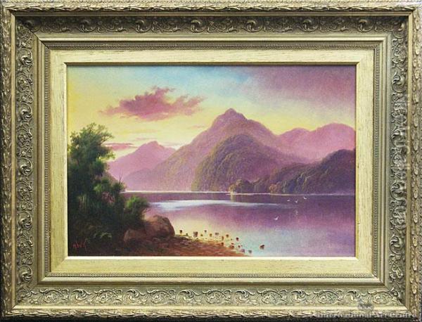 Sunset, George Sound Oil Painting - Henry William Kirkwood