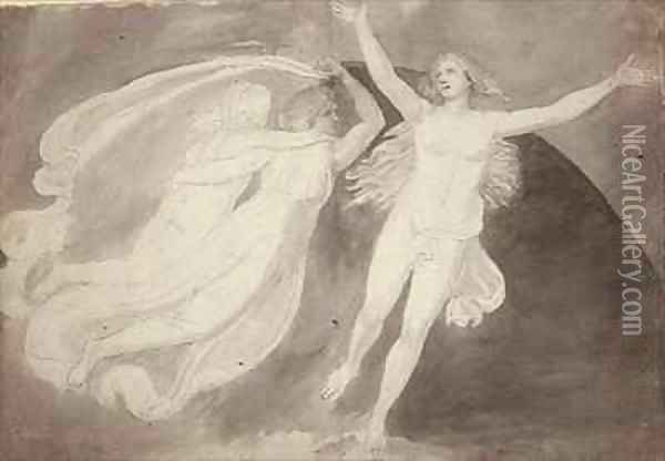The Ascension of a Soul Oil Painting - John Flaxman