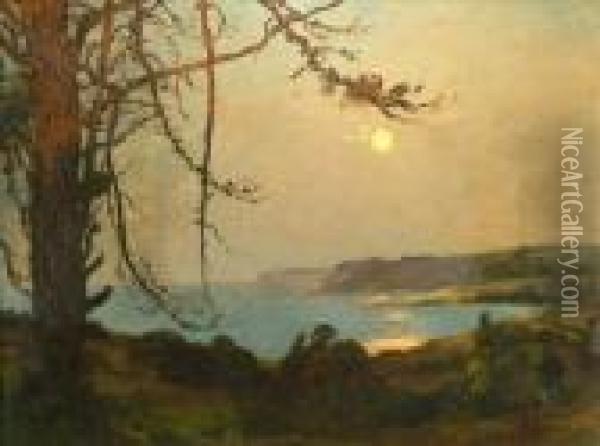 A Coastal View Oil Painting - Thomas E. Mostyn