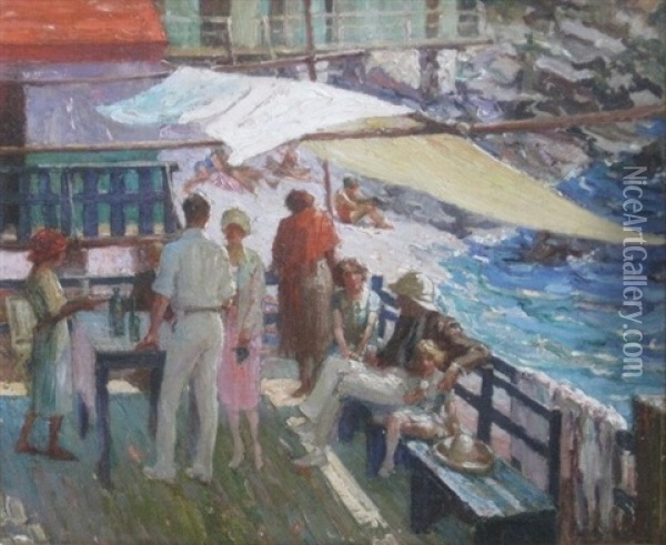 On The Shore Oil Painting - Glenn C. Sheffer