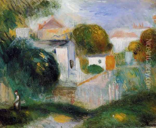 Houses In The Trees Oil Painting - Pierre Auguste Renoir