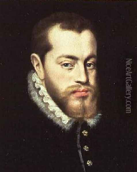 Portrait of Philip II of Spain 1527-1598 Oil Painting - Antonio Moro