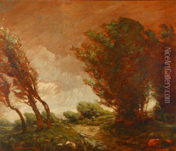Storm And Rain Oil Painting - Henry Joseph Breuer
