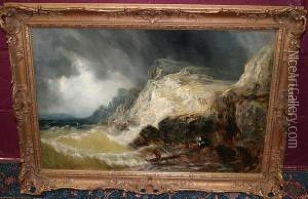 Coastal Scene Oil Painting - Clarence Roe