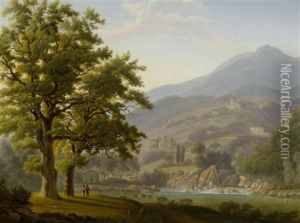 Italienische Ansicht Oil Painting - Salomon Brunner