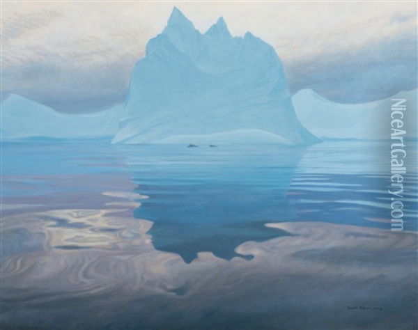 Iceberg And Humpback Whales Oil Painting - Robert Bateman