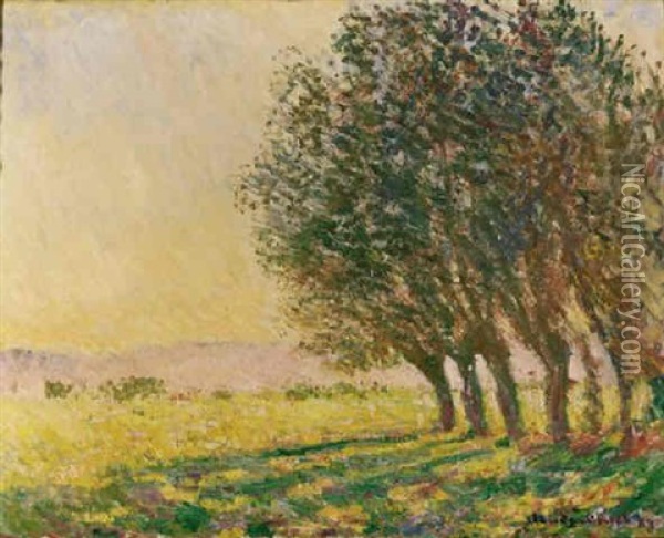 Saules Au Soleil Couchant Oil Painting - Claude Monet