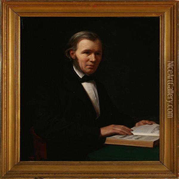 Portrait Of The Historian Lauritz Schebye Vedel Simonsen Oil Painting - Wilhelm Ferdinand Bendz