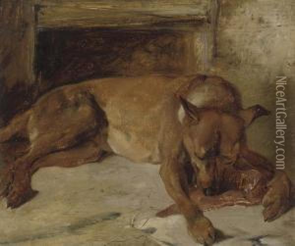 An Afternoon Rest Oil Painting - Henry Weekes
