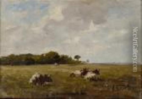 Cows At Malahide Oil Painting - Nathaniel Hone