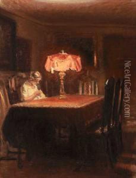 Interior Fra Sommer Dagligstue Oil Painting - Michael Ancher
