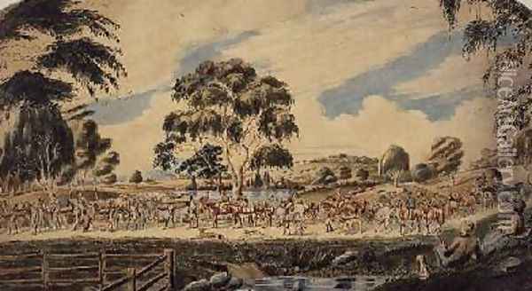 Burke and Wills Expedition at the Campaspe near Barnadown Oil Painting - George Lacy