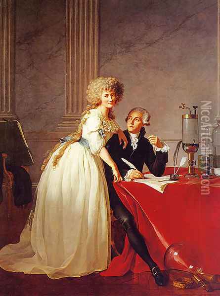 Portrait of Monsieur Lavoisier and His Wife Oil Painting - Jacques Louis David