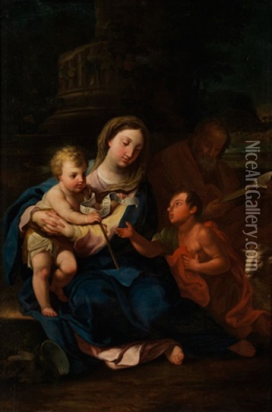 Heilige Familie Mit Johannesknaben Oil Painting - Carlo Maratta