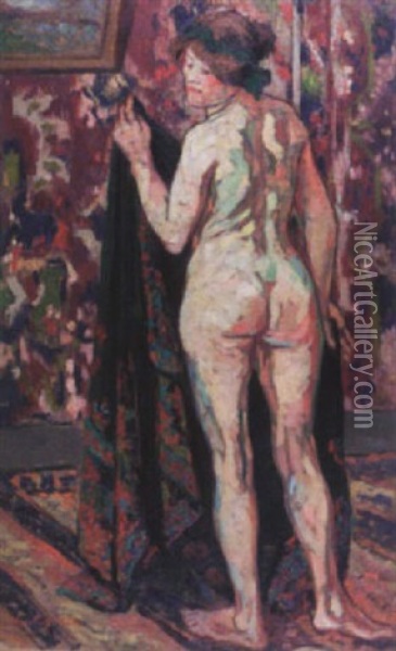 Femme Nue Debout Oil Painting - Medard Maertens