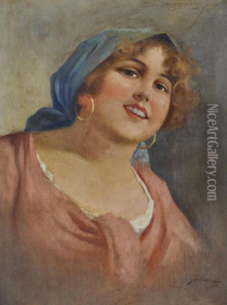 Portrait Of An Italiangirl Oil Painting - Eduardo Forlenza