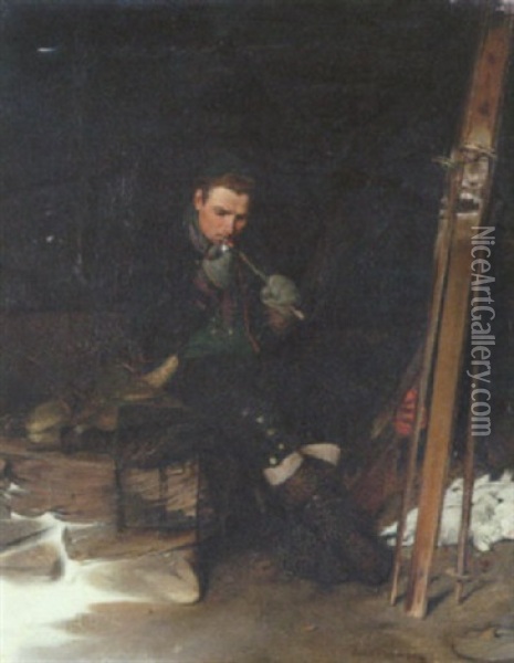 Ripjagaren Oil Painting - Karl Frederick Sundt-Hansen