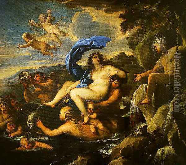 The Triumph of Galatea with Acis Transformed into a Spring Oil Painting - Luca Giordano