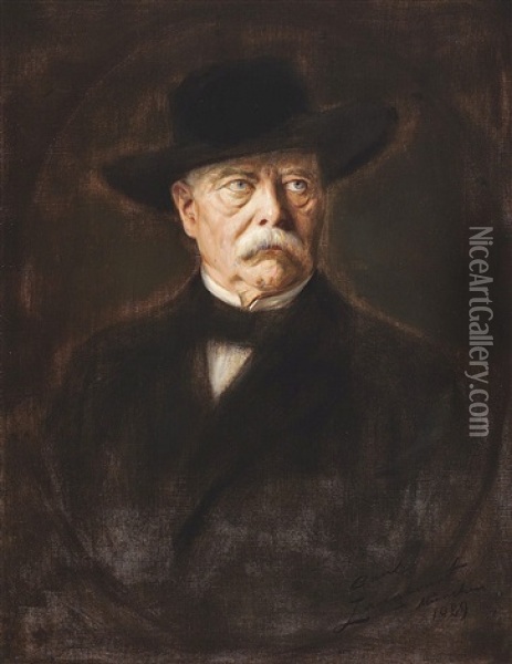 Bildnis Des Otto Von Bismarck Oil Painting - Carl Langhorst