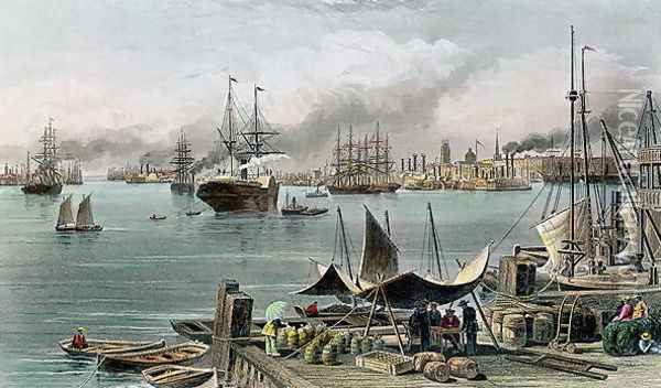 Port of New Orleans, engraved by D.G. Thompson Oil Painting - Alfred R. Waud