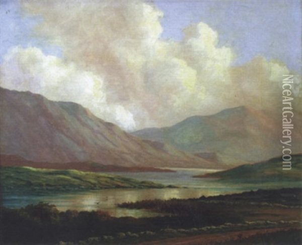 Looking Towards The Black Valley, Co Kerry Oil Painting - Douglas Alexander