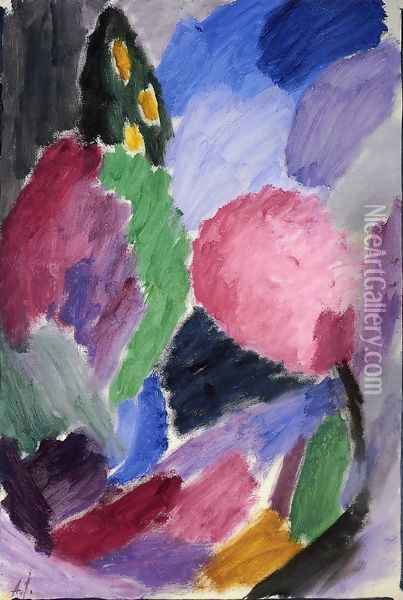 Large Variation: A Blowing Gale Oil Painting - Alexei Jawlensky