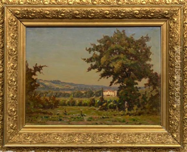 View Of A Chateau In The French Countryside Oil Painting - Jean-Louis Verdiers