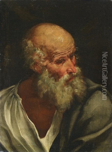 Brustbild Eines Bartigen Mannes (apostel) Oil Painting - Domenico Feti