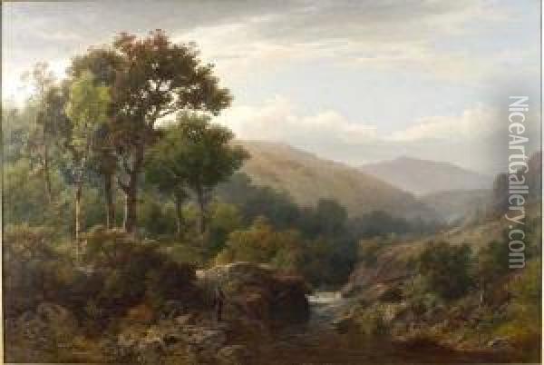 On The River Teign Oil Painting - William Williams