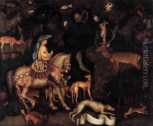Vision of St Eustace c. 1440 Oil Painting - Antonio Pisano (Pisanello)