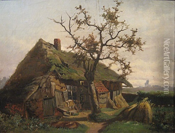 De Vervallen Boerderij Oil Painting - Josef Hendrik Hubert Lies
