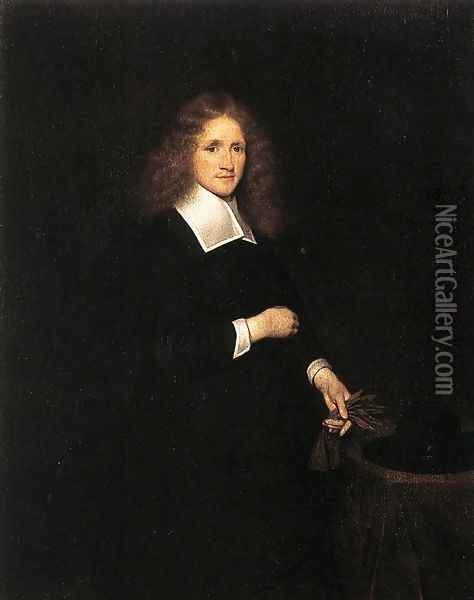 Portrait of a Young Man c. 1670 Oil Painting - Gerard Ter Borch