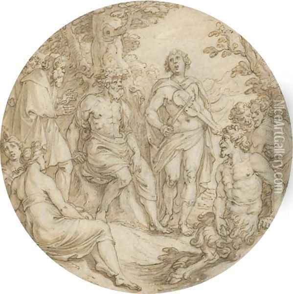 The Judgement of Midas Oil Painting - Pieter I De Jode