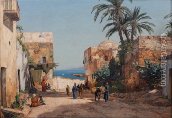 Strase In Beirut Oil Painting - Georg Macco