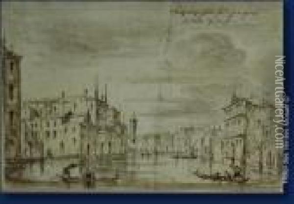 Le Grand Canal Oil Painting - (Giovanni Antonio Canal) Canaletto
