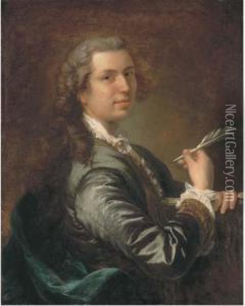 Portrait D'un Dessinateur Oil Painting - Jean Grimoux