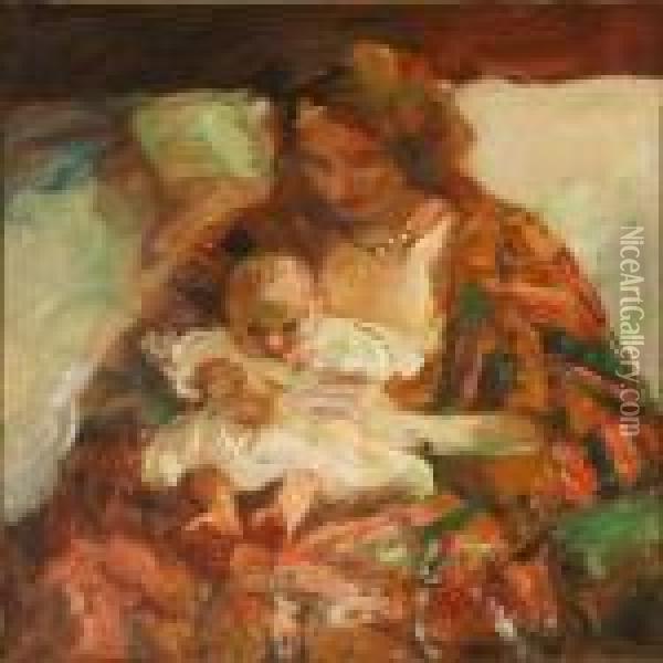 Mother With Child Oil Painting - Julius Paulsen