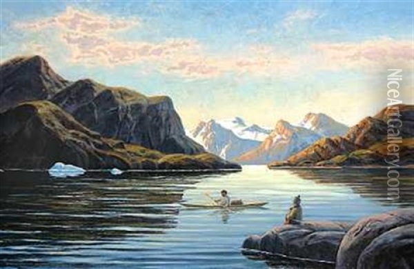 Vaigattet, Nordgronland Oil Painting - Emanuel A. Petersen