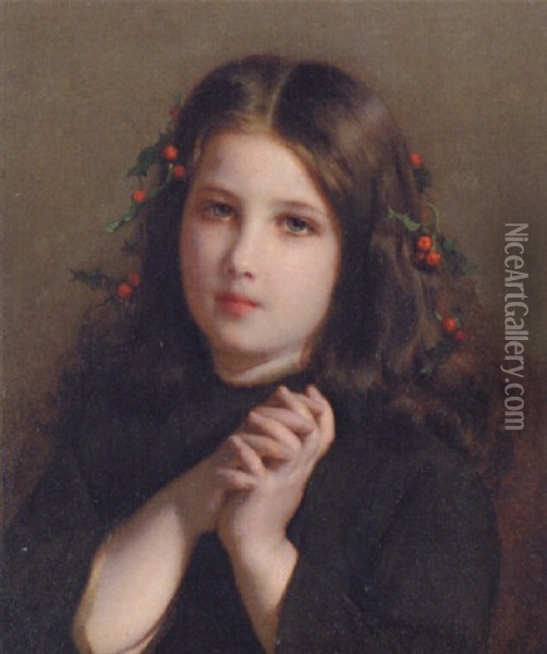 Holly Oil Painting - Etienne Adolph Piot