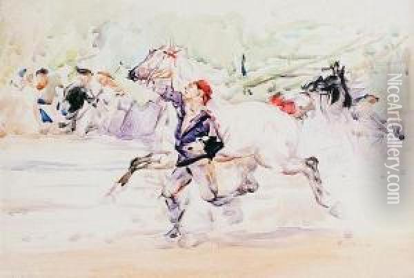 The Horse Trainer Oil Painting - Albert Ludovici