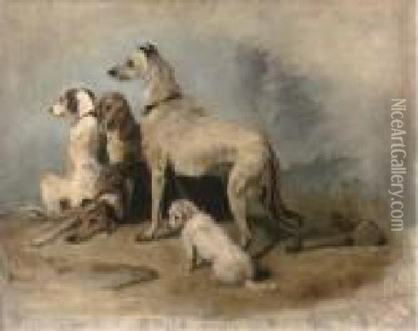 Highland Dogs Oil Painting - Landseer, Sir Edwin