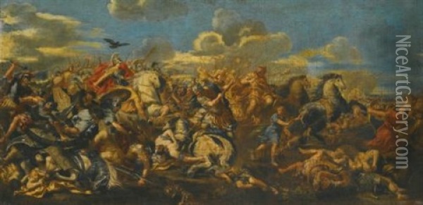 Alexander's Victory Over Darius At The Battle Of Issus Oil Painting - Pietro da Cortona