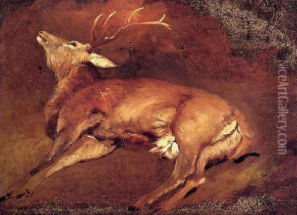 Study Of A Dead Stag Oil Painting - Sir Edwin Henry Landseer