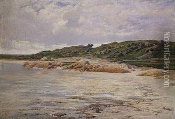Rocky Beach In Brittan0 Oil Painting - Edward Wilbur Dean Hamilton