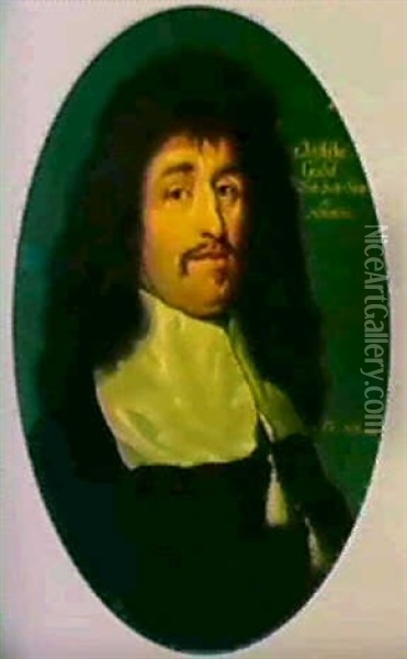 Portraet Af Rentemester, Statholder I                       Kobenhavn Christoffer Gabel (1617-1673) Oil Painting - Abraham Wuchters