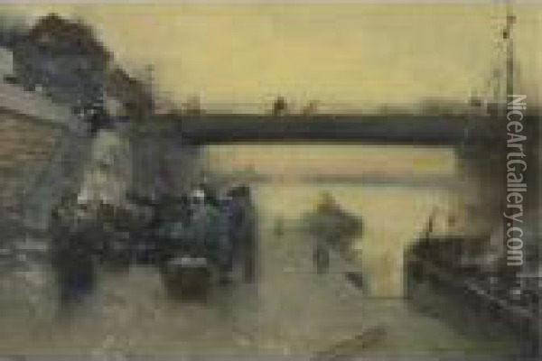 Return Of The Fishermen To Boulogne Oil Painting - Luigi Loir